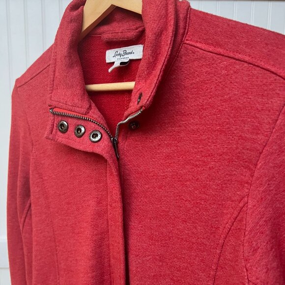 Lucky Brand Red Jacket Women's Zipper Snaps Lightweight Pockets Medium - Picture 6 of 9